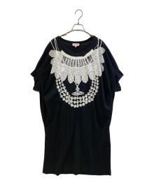 Vivienne Westwood RED LABEL（ヴィヴィアンウエストウッドレッドレーベル）の古着「ノースリーブ・キャミソールワンピース」｜ブラック