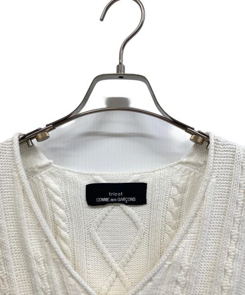 tricot COMME des GARCONS（トリココムデギャルソン）tricot COMME des GARCONS (トリココムデギャルソン) ニットベスト ホワイト サイズ:Mの古着・服飾アイテム