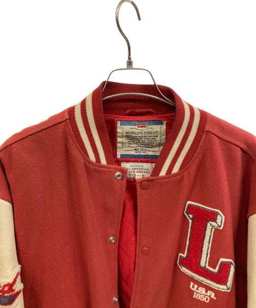 LEVI'S（リーバイス）LEVI'S (リーバイス) スタジャン オレンジ×ホワイト サイズ:XLの古着・服飾アイテム