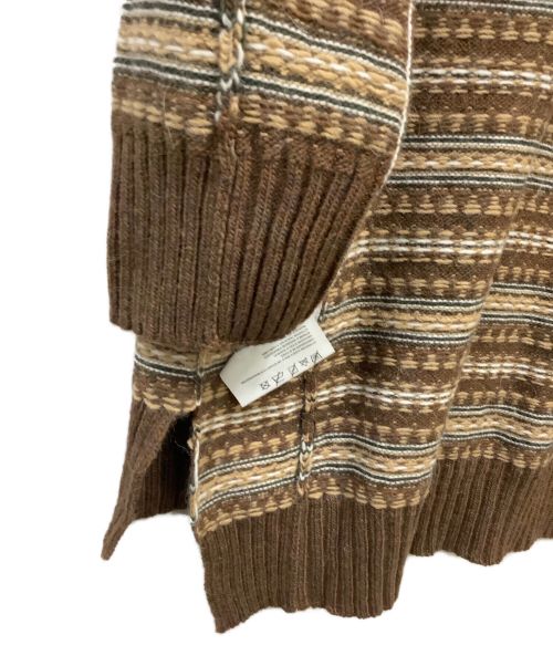 MM6 Maison Margiela（エムエムシックスメゾンマルジェラ）MM6 Maison Margiela (エムエムシックス メゾンマルジェラ) ニットワンピース ブラウン×ベージュ サイズ:S 未使用品の古着・服飾アイテム