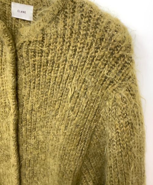 CLANE（クラネ）CLANE (クラネ) SHAGGY OVER CARDIGAN 黄緑 サイズ:1の古着・服飾アイテム