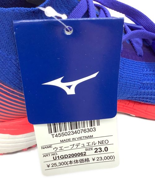 MIZUNO（ミズノ）MIZUNO (ミズノ) ウエーブデュエル NEO ブルー×ピンク サイズ:23.0 未使用品の古着・服飾アイテム
