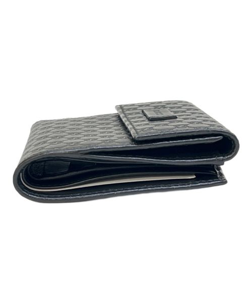 GUCCI（グッチ）GUCCI (グッチ) Wホック2つ折り財布 ブラックの古着・服飾アイテム
