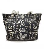 CHANELシャネル）の古着「トートバッグ」｜ブラック×ホワイト