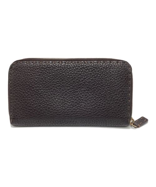 FENDI（フェンディ）FENDI (フェンディ) ラウンドファスナー長財布 ブラックの古着・服飾アイテム