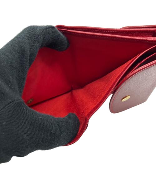 LANVIN（ランバン）LANVIN (ランバン) 2つ折り財布 レッドの古着・服飾アイテム