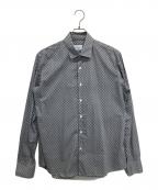 Salvatore Ferragamoサルヴァトーレ フェラガモ）の古着「ガンチーニ総柄長袖シャツ」｜スカイブルー×ブラック