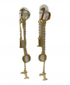 Diorディオール）の古着「Diorロゴスイングピアス」｜ゴールドカラー