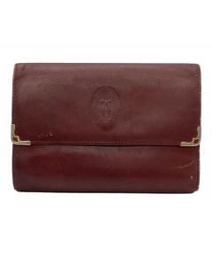 中古・古着通販】Cartier (カルティエ) 2つ折り財布 ボルドー