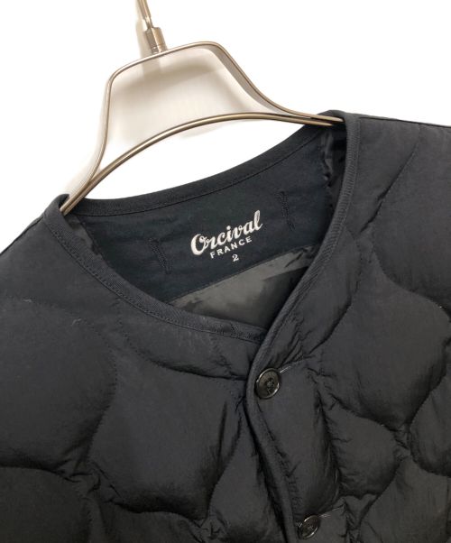 ORCIVAL（オーシバル）ORCIVAL (オーチバル) ノーカラーキルティングダウンジャケット ネイビー サイズ:Ｍの古着・服飾アイテム