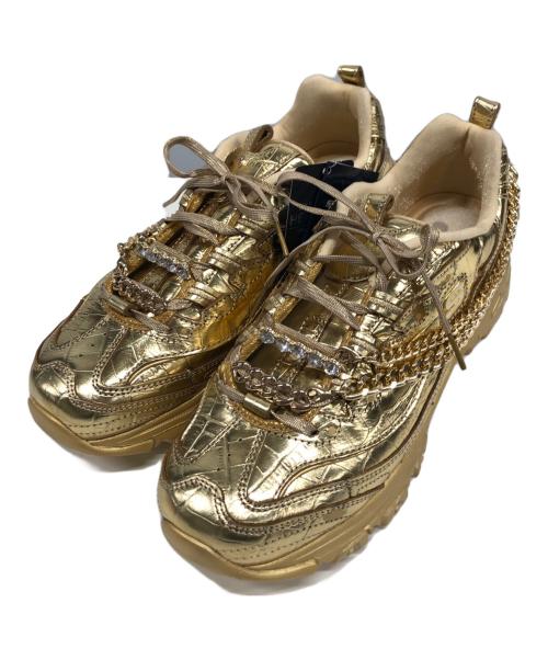 SKECHERS（スケッチャーズ）SKECHERS (スケッチャーズ)  PREMIUM HERITAGE D LITES EMPRESS GOLD  ゴールド サイズ:26 未使用品の古着・服飾アイテム