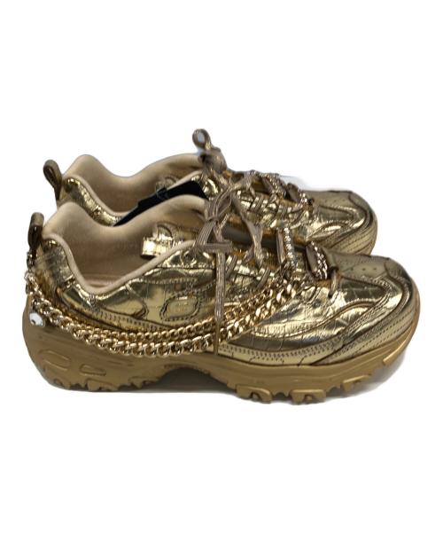 SKECHERS（スケッチャーズ）SKECHERS (スケッチャーズ)  PREMIUM HERITAGE D LITES EMPRESS GOLD  ゴールド サイズ:26 未使用品の古着・服飾アイテム