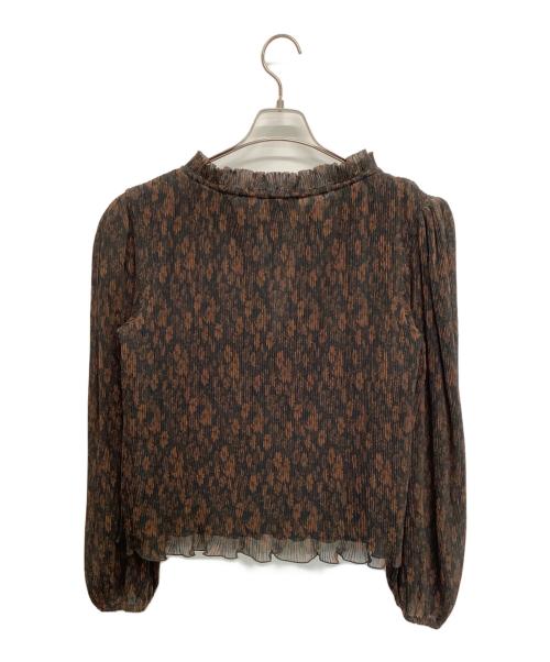 GANNI（ガニー）GANNI (ガニー) Pleated Georgette Blouse ブラウン サイズ:SIZE　36の古着・服飾アイテム