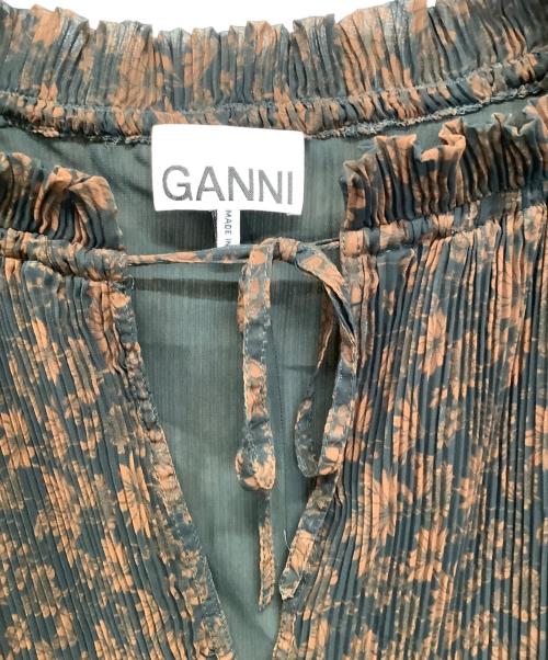 GANNI（ガニー）GANNI (ガニー) Pleated Georgette Blouse ブラウン サイズ:SIZE　36の古着・服飾アイテム