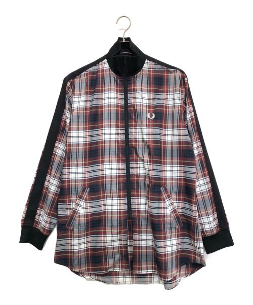 FRED PERRY（フレッドペリー）FRED PERRY (フレッドペリー) ジップブルゾン ブラウン×ホワイト サイズ:SIZE Mの古着・服飾アイテム