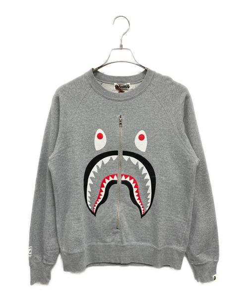 A BATHING APE（ア ベイシング エイプ）A BATHING APE (ア ベイシング エイプ) シャークフロントジップスウェット グレー サイズ:SIZE Lの古着・服飾アイテム