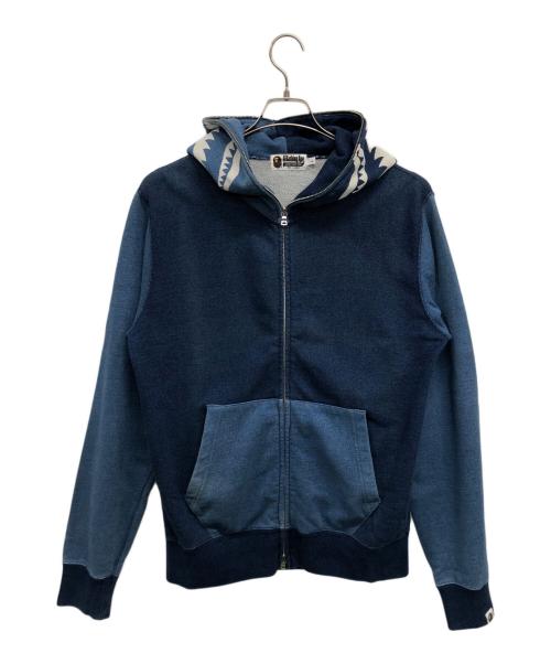 A BATHING APE（ア ベイシング エイプ）A BATHING APE (ア ベイシング エイプ) シャークパーカー インディゴ サイズ:SIZE Lの古着・服飾アイテム
