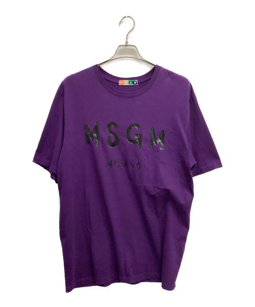 MSGM（エムエスジーエム）MSGM (エムエスジーエム) ラバーロゴTシャツ パープル サイズ:XLの古着・服飾アイテム
