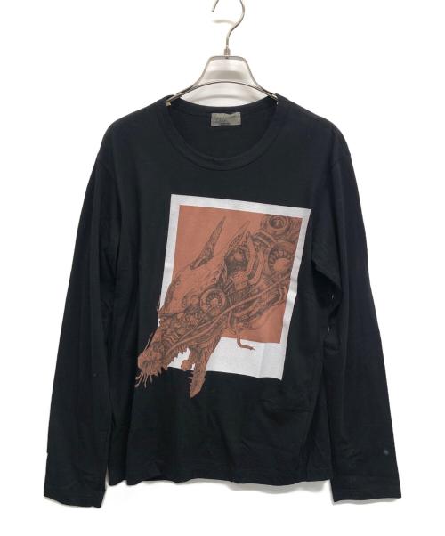 Yohji Yamamoto pour homme（ヨウジヤマモト プールオム）Yohji Yamamoto pour homme (ヨウジヤマモト プールオム) プリントカットソー ブラック サイズ:3の古着・服飾アイテム