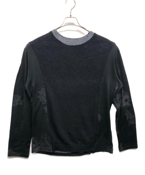 Yohji Yamamoto pour homme（ヨウジヤマモト プールオム）Yohji Yamamoto pour homme (ヨウジヤマモト プールオム) 切替ニット ブラック サイズ:3の古着・服飾アイテム