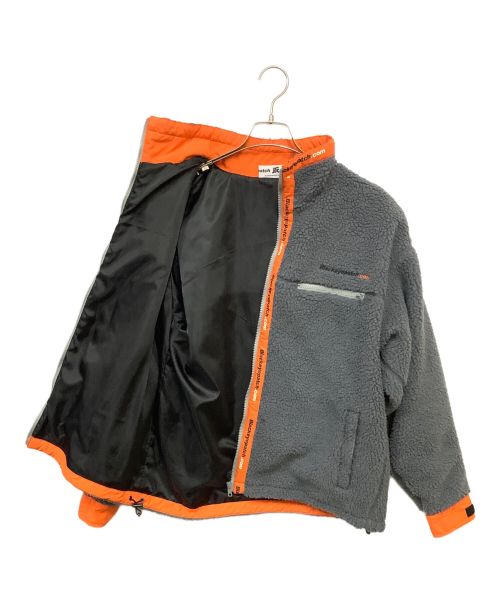 BlackEyePatch（ブラックアイパッチ）BlackEyePatch (ブラックアイパッチ) ボアジャケット グレー×オレンジ サイズ:Mの古着・服飾アイテム