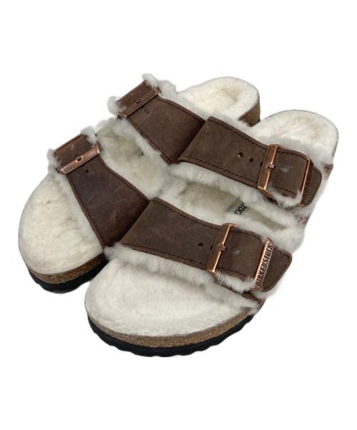 BIRKENSTOCK（ビルケンシュトック）BIRKENSTOCK (ビルケンシュトック) サンダル ブラウン×ホワイト サイズ:38の古着・服飾アイテム