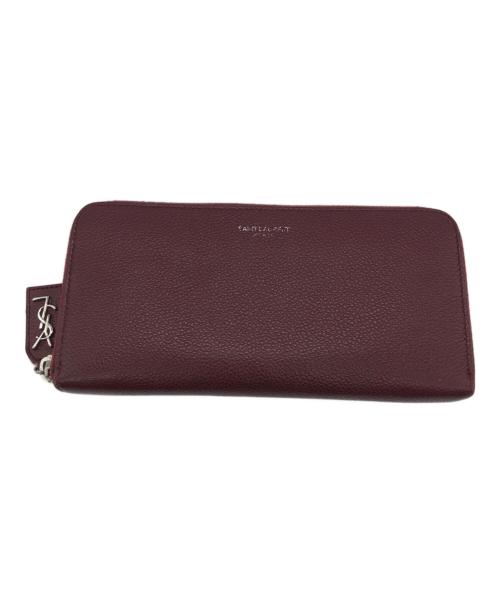 Saint Laurent Paris（サンローランパリ）Saint Laurent Paris (サンローランパリ) ラウンドファスナー長財布 ボルドーの古着・服飾アイテム
