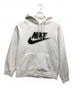 NIKE×SUPREMEナイキ×シュプリーム）の古着「Leather Applique Hooded Sweatshirt」｜ホワイト