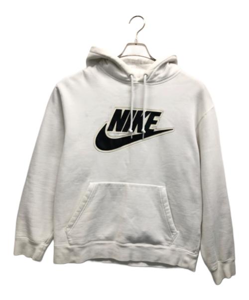 NIKE（ナイキ）NIKE (ナイキ) SUPREME (シュプリーム) Leather Applique Hooded Sweatshirt ホワイト サイズ:SIZE Mの古着・服飾アイテム