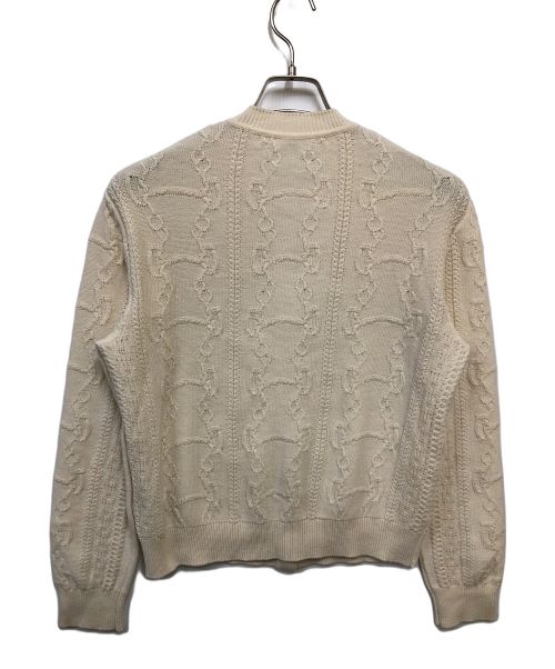 HERMES（エルメス）HERMES (エルメス) ケーブルニットカーディガン ホワイト サイズ:38の古着・服飾アイテム