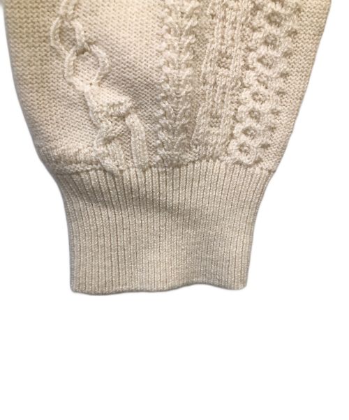 HERMES（エルメス）HERMES (エルメス) ケーブルニットカーディガン ホワイト サイズ:38の古着・服飾アイテム