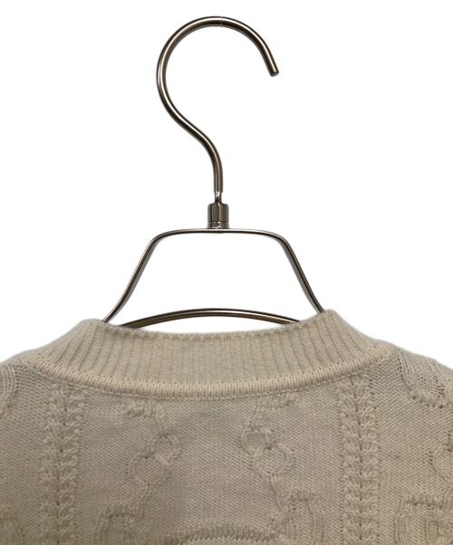 HERMES（エルメス）HERMES (エルメス) ケーブルニットカーディガン ホワイト サイズ:38の古着・服飾アイテム