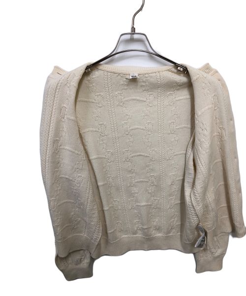 HERMES（エルメス）HERMES (エルメス) ケーブルニットカーディガン ホワイト サイズ:38の古着・服飾アイテム