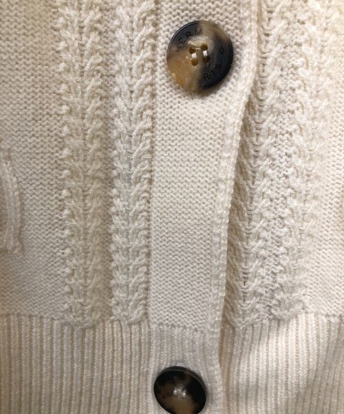 HERMES（エルメス）HERMES (エルメス) ケーブルニットカーディガン ホワイト サイズ:38の古着・服飾アイテム