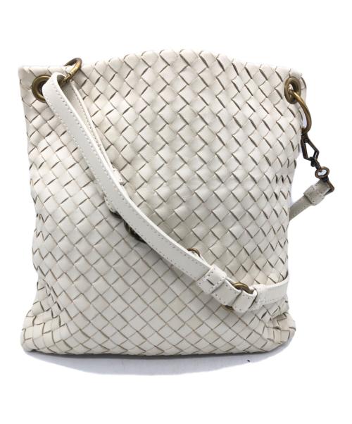 BOTTEGA VENETA（ボッテガベネタ）BOTTEGA VENETA (ボッテガベネタ) イントレチャートトートバッグ アイボリ‐の古着・服飾アイテム
