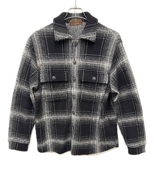 Vandori（ヴァンドリ）Vandori (ヴァンドリ) DESIGNWORKS (デザインワークス) ニットシャツブルゾン ブラック×ホワイト サイズ:SIZE Mの古着・服飾アイテム