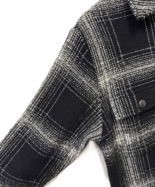 Vandori（ヴァンドリ）Vandori (ヴァンドリ) DESIGNWORKS (デザインワークス) ニットシャツブルゾン ブラック×ホワイト サイズ:SIZE Mの古着・服飾アイテム