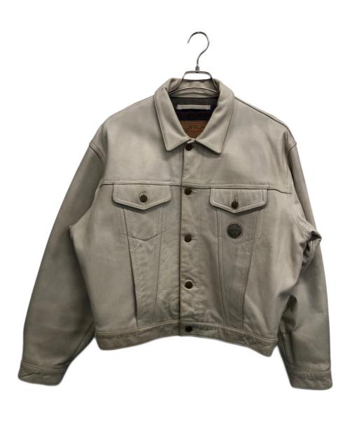 CHEVIGNON（シェビニオン）CHEVIGNON (シェビニオン) レザーブルゾン アイボリー サイズ:Lの古着・服飾アイテム