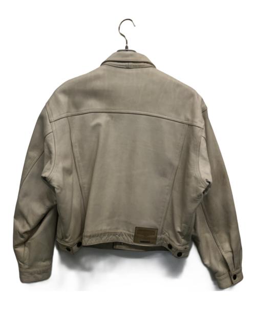 CHEVIGNON（シェビニオン）CHEVIGNON (シェビニオン) レザーブルゾン アイボリー サイズ:Lの古着・服飾アイテム