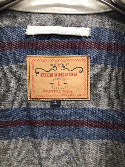 CHEVIGNON（シェビニオン）CHEVIGNON (シェビニオン) レザーブルゾン アイボリー サイズ:Lの古着・服飾アイテム