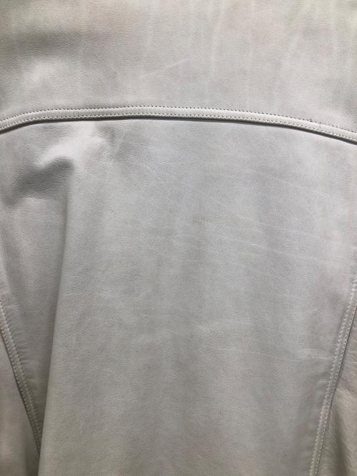 CHEVIGNON（シェビニオン）CHEVIGNON (シェビニオン) レザーブルゾン アイボリー サイズ:Lの古着・服飾アイテム