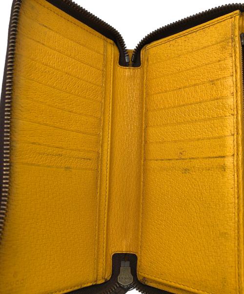 GUCCI（グッチ）GUCCI (グッチ) ジップアラウンドウォレット グレー×ブラウンの古着・服飾アイテム