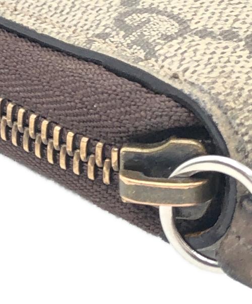 GUCCI（グッチ）GUCCI (グッチ) ジップアラウンドウォレット グレー×ブラウンの古着・服飾アイテム