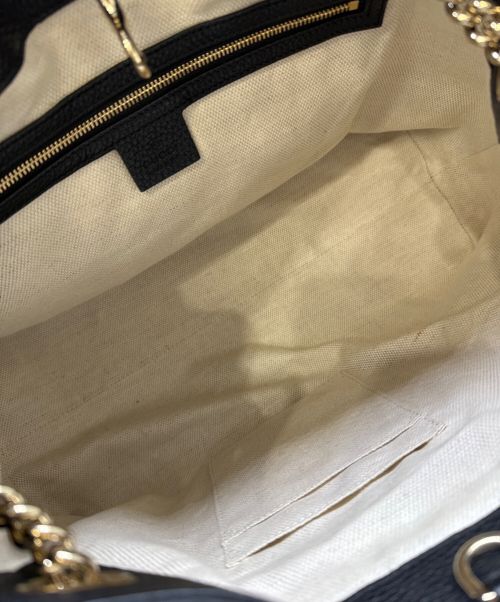 GUCCI（グッチ）GUCCI (グッチ) チェーントートバッグ ブラックの古着・服飾アイテム
