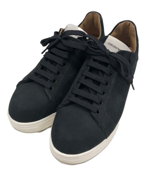 EMPORIO ARMANI（エンポリオ アルマーニ）EMPORIO ARMANI (エンポリオアルマーニ)  ヌバック ローレットソール ブラック サイズ:25.5の古着・服飾アイテム