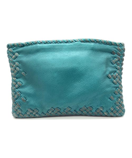 BOTTEGA VENETA（ボッテガベネタ）BOTTEGA VENETA (ボッテガベネタ) クラッチバッグ エメラルドグリーンの古着・服飾アイテム
