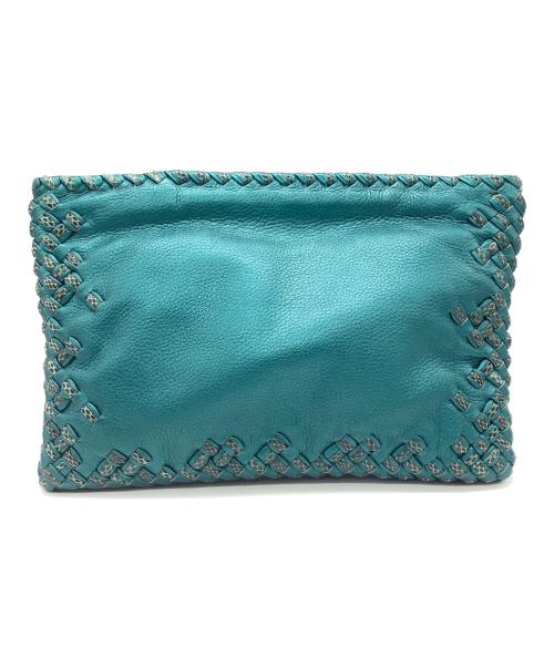 BOTTEGA VENETA（ボッテガベネタ）BOTTEGA VENETA (ボッテガベネタ) クラッチバッグ エメラルドグリーンの古着・服飾アイテム