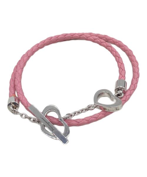 Salvatore Ferragamo（サルヴァトーレ フェラガモ）Salvatore Ferragamo (サルヴァトーレ フェラガモ) ブレスレット ピンク×シルバーの古着・服飾アイテム