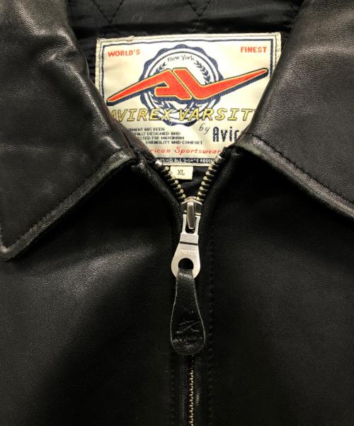 AVIREX VARSITY（アヴィレックスバーシティ）AVIREX VARSITY (アヴィレックスバーシティ) レザージャケット ブラック サイズ:XLの古着・服飾アイテム