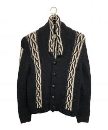 SALA（サラ）の古着「ニットカーディガン」｜ブラック×ホワイト